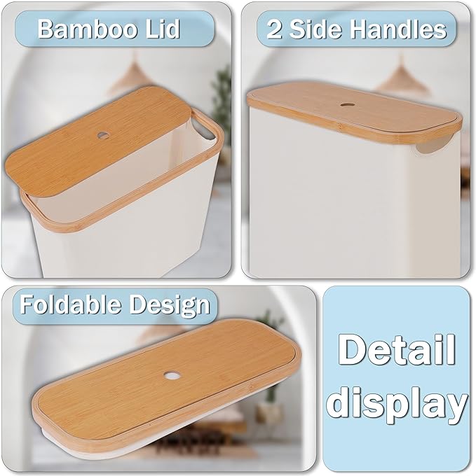 efluky Toilet Paper Basket, Toilet Paper Storage with Lid, Toilet Paper Organizer for Bathroom, Free Standing Toilet Paper Holder with Storage, Beige