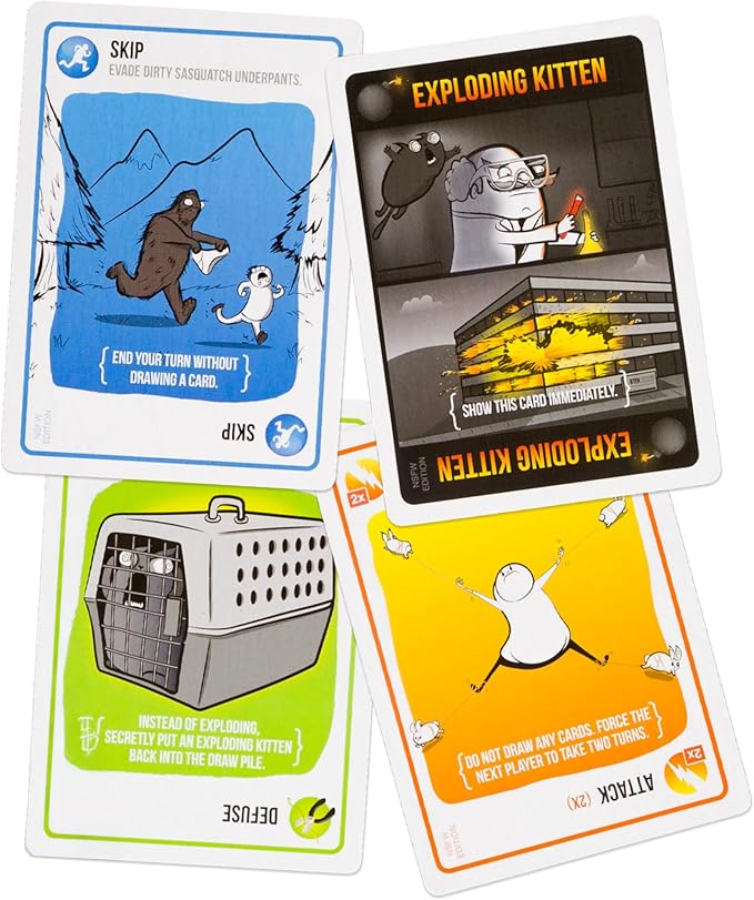 Exploding Kittens NSFW Edition 2-5 Players - Ages 17+ - 15 Minutes to Play - Party & Family Card Game for Adults