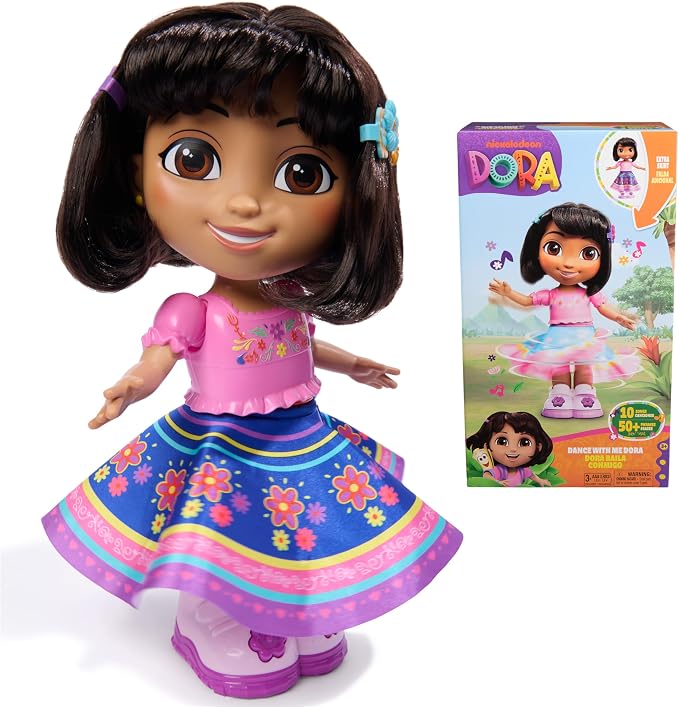 Dora, Dance with Me Dora, Interactive Dancing Doll with 2 Skirts, Bilingual Phrases & Music, Kids Toys for Girls & Boys Ages 3 and Up