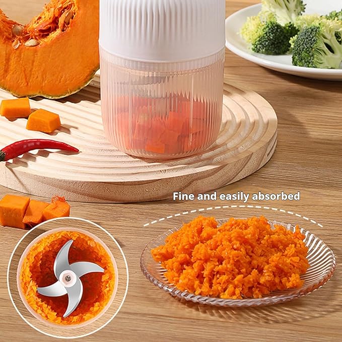 2026 Upgraded Electric Garlic Chopper, Mini Portable Veggie Cutter, USB Rechargeable, 350ML Portable Cordless Mini Food Processor for Nuts Chili Onion Minced Meat and Spices (White*1)