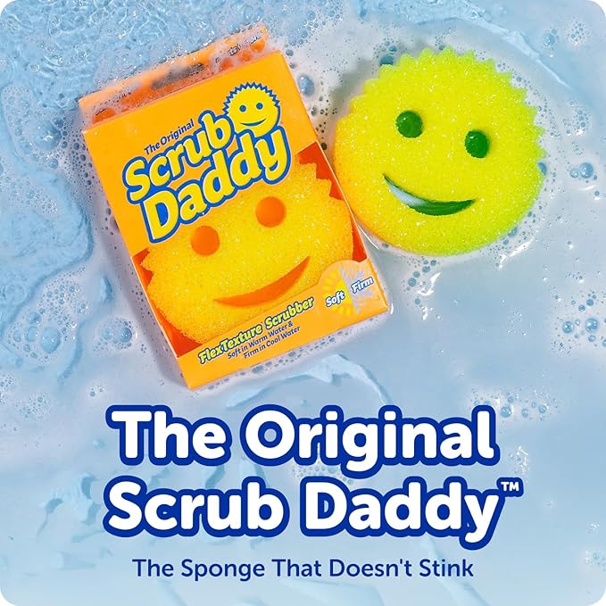 Scrub Daddy Color Sponges - Scratch-Free Multipurpose Dish Sponges for Kitchen, Bathroom & Household Cleaning - Made with BPA-Free Polymer Foam (3 Count)