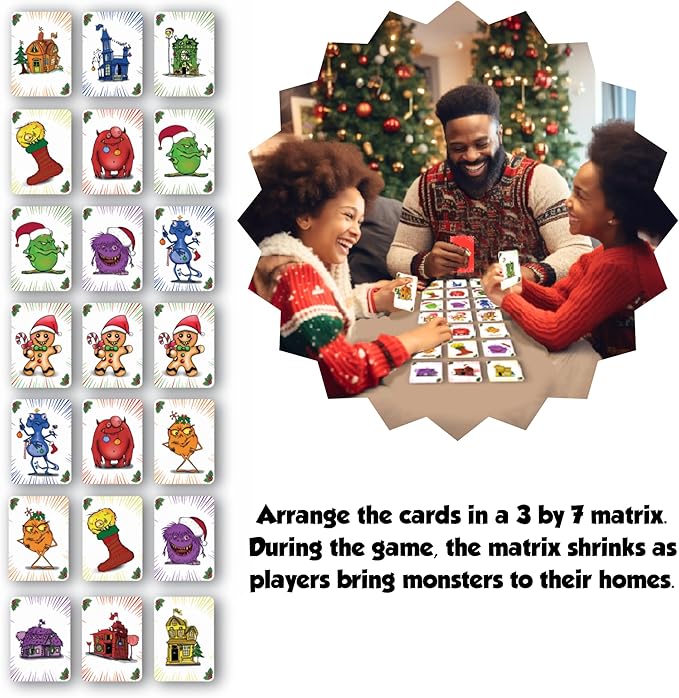 Kids Christmas Stocking Stuffers. Homebound Monsters – Christmas Edition. Small Stocking Stuffers for Kids 8-12. Easy and Fun Family Card Games and Winter Getaways. 2 Players
