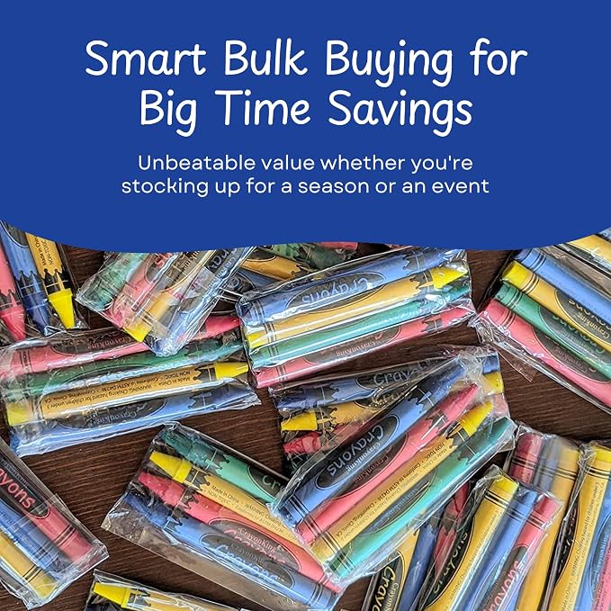 CrayonKing 300 Bulk Crayons, 75 Individually Wrapped 4-Packs | Non-Toxic, Perfect for Restaurants, Perfect for Classrooms, Perfect for Parties, Goodie Bag Fillers, 4 Assorted Colors