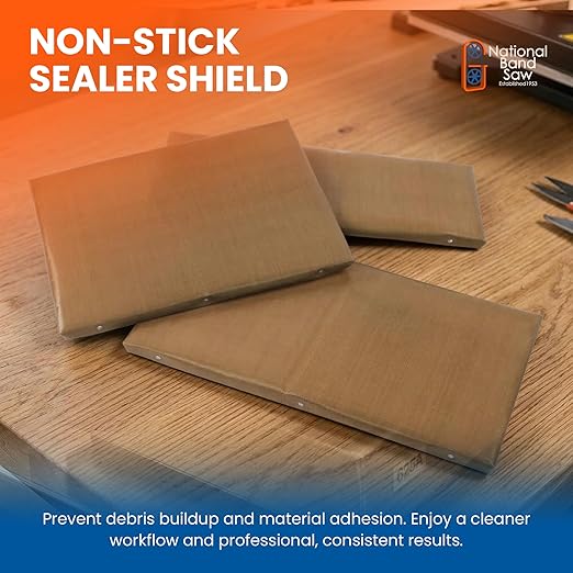 National Band Saw Heat Seal Non-Stick Cover – Compatible with Commercial Heat Sealer Models 102A, 500A, 625A, 700ES-D, and More – Durable Teflon Replacement Part for Food Packaging Equipment - 3 Pack