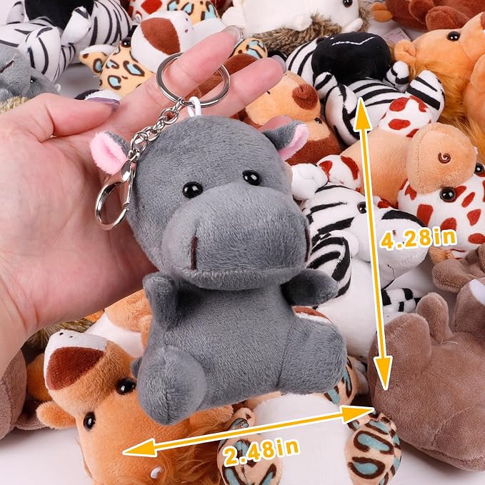 Small Stuffed Animals Bulk, 24 Pieces 4.5 Inch Cute Plushies | Mini Forest Animal Plush Toys, Party Favors, Stocking Stuffers for Kids, Baby Shower Decorations