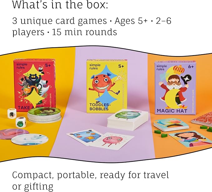 Fun Card Games Bundle for Kids 5+ | 3 Games Included | Fun Educational Card Games | Help to Train Memory, Imagination and Creativity | Recommended by Teachers | 2-6 Players | 10 min Playtime
