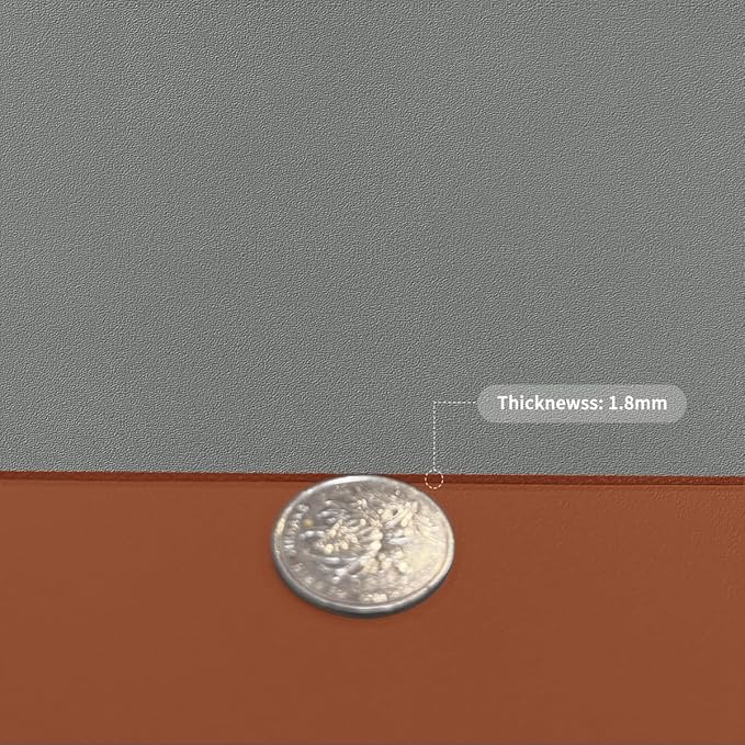 Leather Desk Mat,1.8mm Thick,17x72 Inch Desk Cover,Desk Protector Mat,Dresser Cover Top,Table Cover Rectangle,End Table Cover,Coffee Table Cover Rectangle(Brown+Gray,17x72)