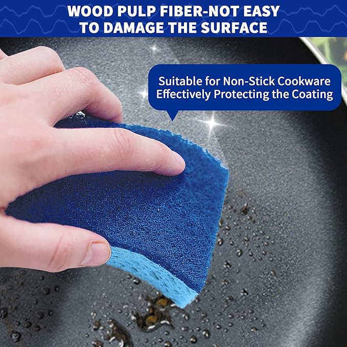 CELOX 12 Sponge Kitchen, Non-Scratch Dish Sponge, Blue