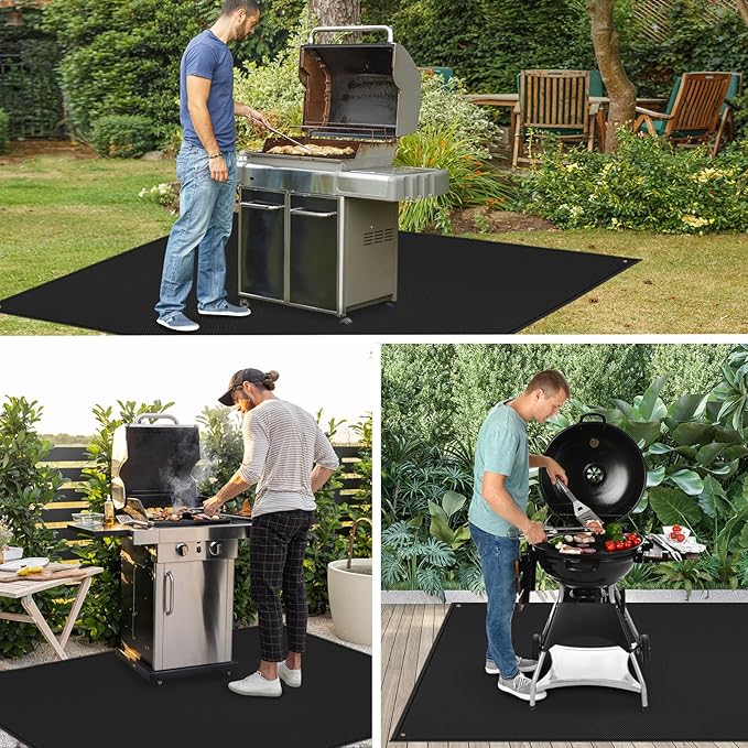 TOHONFOO 90 x 48 in Extra Large Grill Mat for Outdoor Grill - Grilling Mats for Outdoor Grill to Protect The Deck, Patio, Pavers - Easy to Clean BBQ Mats - 0.6mm