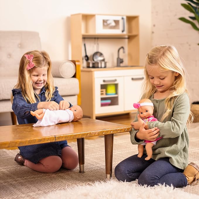Baby's First Bathtime Baby Softina in Pink & Floral Jumper With Matching Headband and Feel So Real Skin - Safe for Children 1 Year & Up