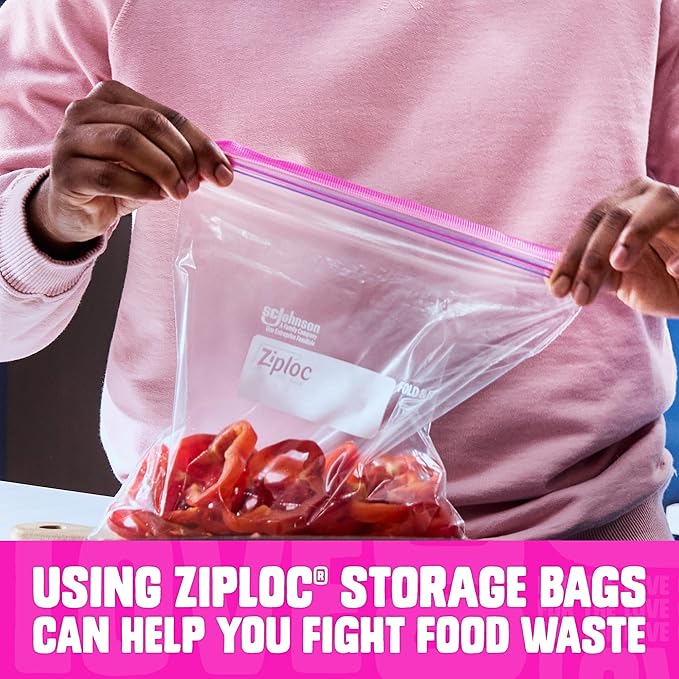 Ziploc Gallon Food Storage Bags, 140ct Total, Stand-Up Bottom, Easy to Fill, 30 Count (Pack of 4) (Packaging May Vary)