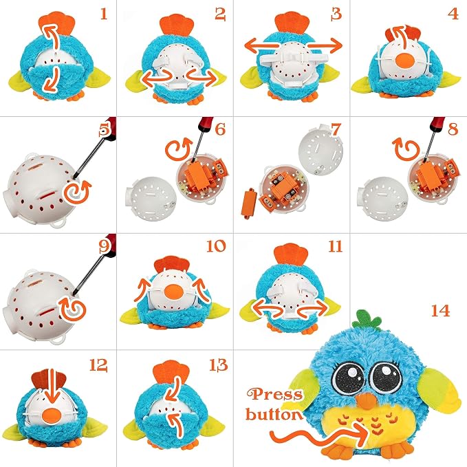 KiddoLab Baby Toys 6-12 Months & Up - 'Mr. Blue' Dancing & Singing Bird - Sound & Touch Activated Musical Toy for Boys & Girls - Ideal Gift for Infants, Babies & Toddlers