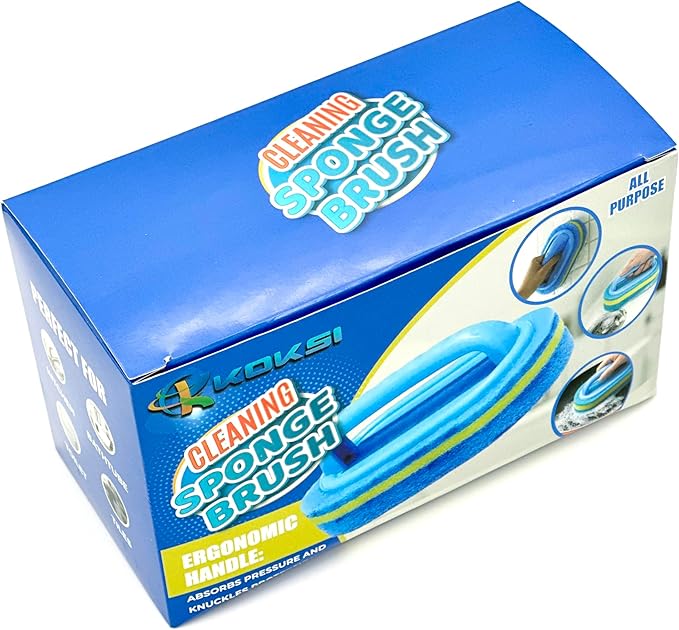 Cleaning Brush for Bathroom Kitchen Bathtub Toilet Cleaner All Purpose Shower Sponge Scrubbing Brush with Ergonomic Handle