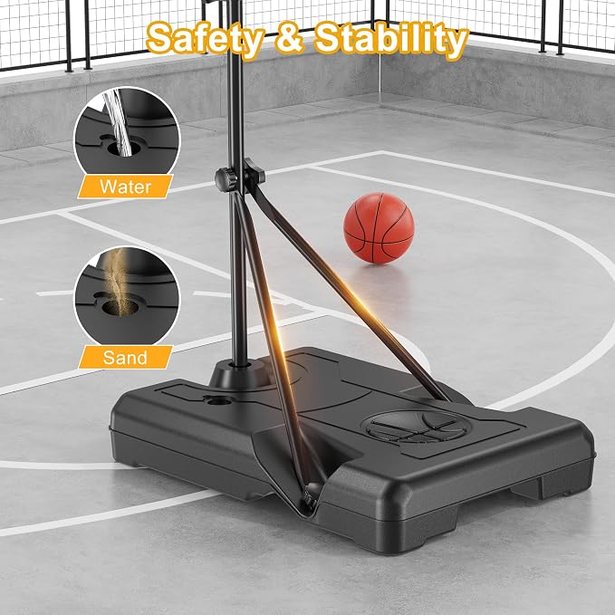 Kids Indoor Basketball Hoop with Scoreboard & Timer,Toddler Adjustable Height Basketball Goal Toy for Outdoor Backyard,Sports Game Play