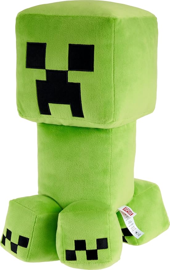 Mattel Minecraft Creeper Jumbo Plush Figure, Large 16-inch Soft Doll with Pixelated Design Inspired by The Video Game