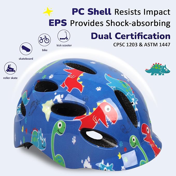 Kids/Youth Bike Helmet for Boys Girls and Teens, Adjustable and Multi-Sport for Bicycle, Kick Scooter, Skateboard, Roller/Inline Skate