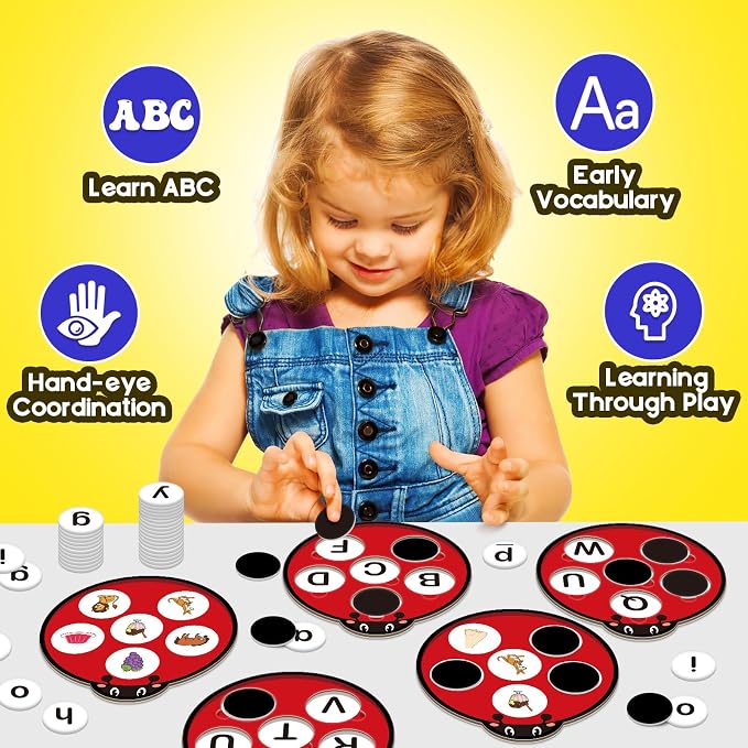 Alphabet Games Letter Learning Toys ABC Flash Cards for Toddler, Speech Therapy Alphabet Matching Game for Kids, Homeschool Supplies Kindergarten Preschool Classroom Must Haves