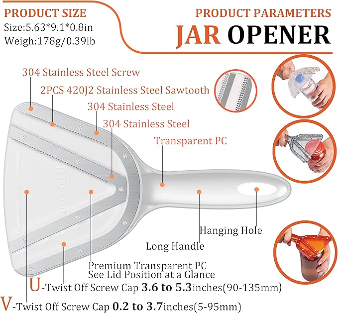 Jar Opener for Weak Hand & Seniors with Arthritis,Easy Twist Off Bottle Caps,Patent | Unique Kitchen Gadgets, Christmas Gifts for Elderly/Women/Men (Pink)