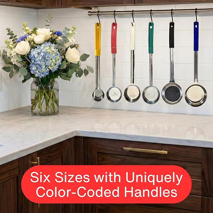 3 Ounce Solid Stainless Steel Portion Control Ladle Spoon for Measuring and Serving; Commercial Grade Serving Scoops [Pack of 12]