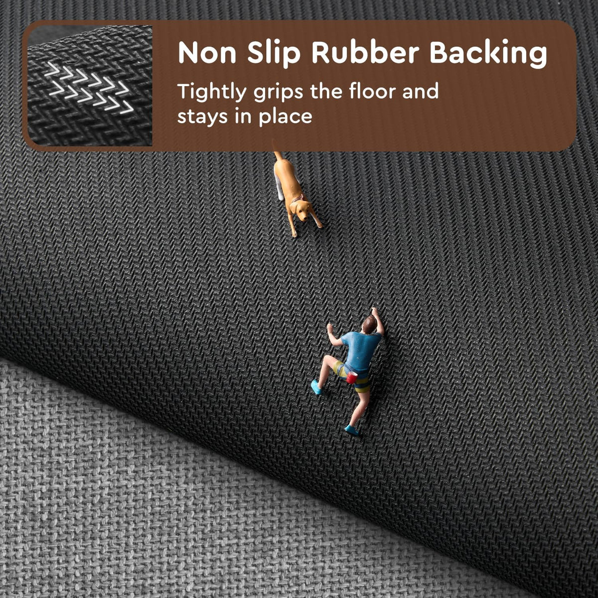 tchdio Kitchen Mats for Floor, Rubber Backed Kitchen Rugs Non Slip Washable, Superior Absorbent Kitchen Runner Rug Easy to Clean, Comfort Kitchen Floor Mat Front of Sink (Grey, 20" × 47")