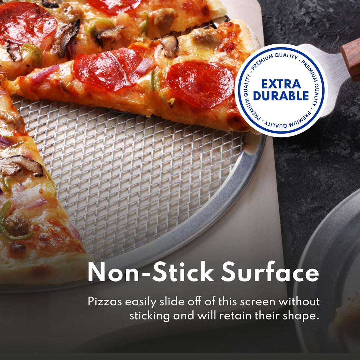 New Star Foodservice 50998 Restaurant-Grade Aluminum Pizza Baking Screen, Seamless, 20-Inch, Pack of 6