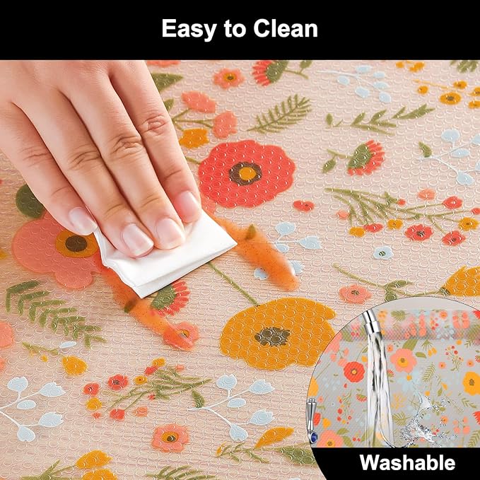 Cooyes Shelf Liner – Premium Non-Adhesive Cabinet & Drawer Liner for Kitchen – Waterproof Shelf Paper with Modern Pattern – Durable EVA Cabinet Mat – Easy to Cut （24" W x 120" L）