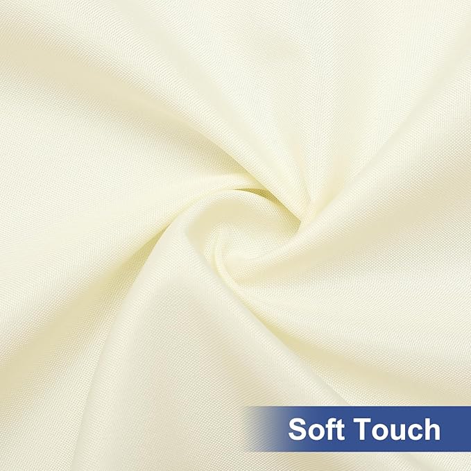 homing Rectangle Table Cloth Cover, Waterproof Polyester Elastic Fitted Tablecloth, Fits for 4 Foot Folding Tables, Washable Table Protector for Picnic, Camping, Outdoor (Cream Yellow, 30" x 48")