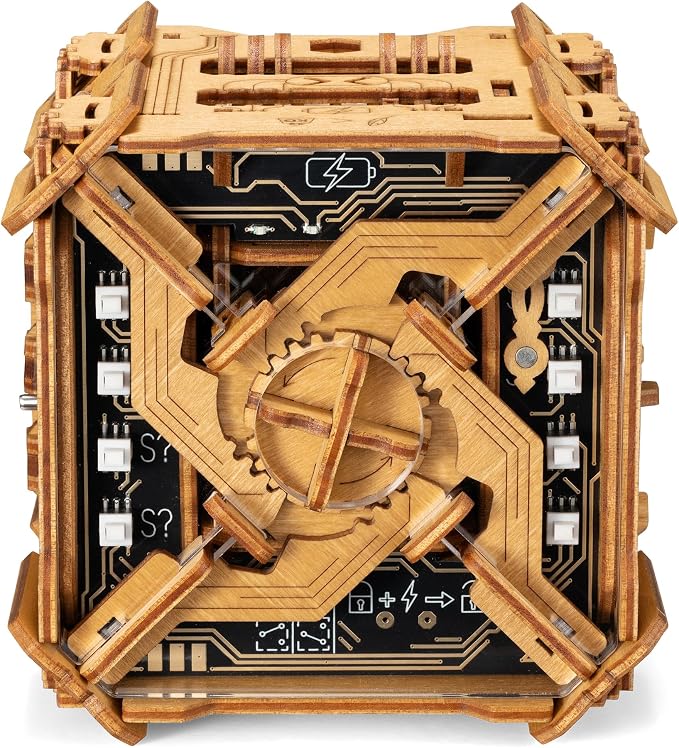 Puzzle Potato Tesla Box - Electronic Puzzle Box - Escape Room Game in a Box - Brain Teaser - 3D Wooden Puzzle for Adults - Money Puzzle Box for Cash Gift - Birthday GiftBox MoneyBox