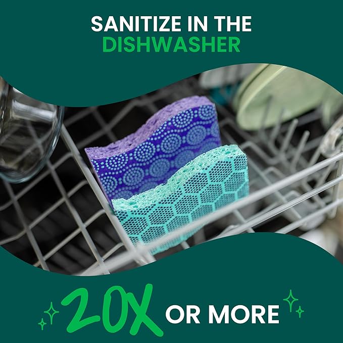 Scotch-Brite Odor Resist Non-Scratch Scrub Sponge, Dishwasher-Safe Kitchen Sponges that Resist Bacterial Odors, Multipurpose Dish Sponge for Gentle Cleaning, 6 Dish Sponges