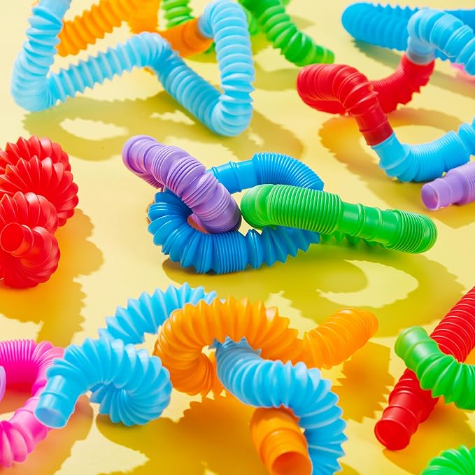 JOYIN 72 Pack Pop Tubes, Sensory Toys (Small) Fidget Toys Party Favors - 9 Colors, Creativity Learning & Fun for Kids - Perfect for Prizes Goodie Bags, Classroom School Reward