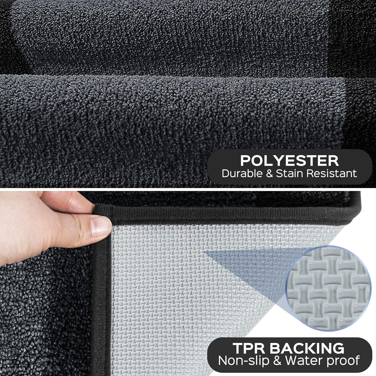 Machine Washable Kitchen Rug 24" x 70", Non Slip Kitchen Mat for Floor, Absorbent Entrance Runner Rug for Bedroom, Hallway, Bathroom, Door (Roll Packing)