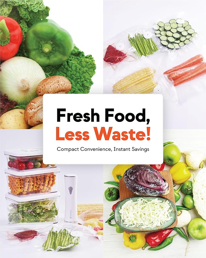 Vacuum Food Storage Canister Set (3 pcs) – BPA-Free, Durable Food Containers for Vacuum Sealer Machine, Extend Freshness 3-5X, Freezer Safe