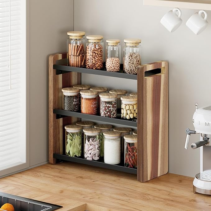 Bathroom Counter Organizer,Bathroom Counter Shelf,Bathroom Organizers,Under Sink Organizer,Cologne Organizer For Men,Cologne Cabinet,Spice Rack Organizer for Cabinet,Gifts(Brown 3 Tier)