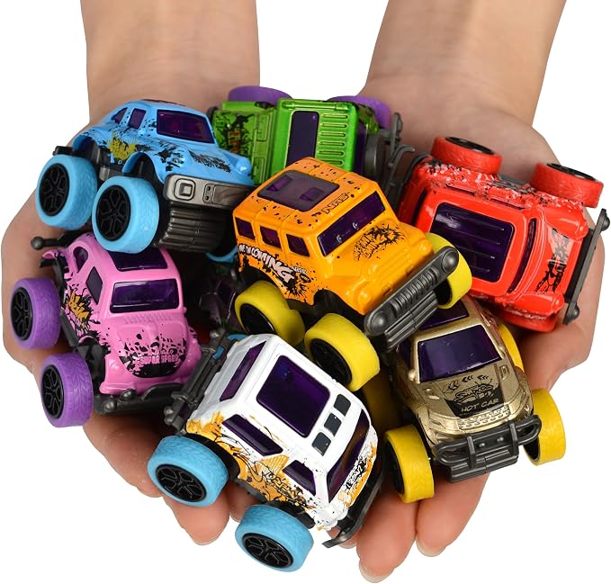 Monster Truck Christmas Stocking Stuffers for Boys Age 3-6 – Pull Back Monster Trucks for Party Favors, Set of 8