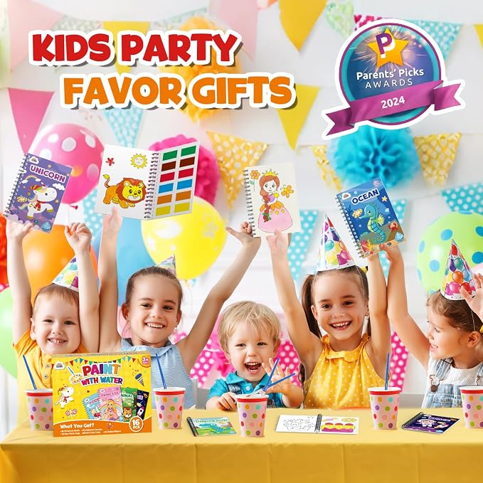 ZMLM 16 Water Coloring Books for Kids Party Favors - Bulk Mini Coloring Books for Kids Ages 4-8,Small Birthday Goodie Bag Stuffers School Return Gift Art Crafts Classroom Prizes