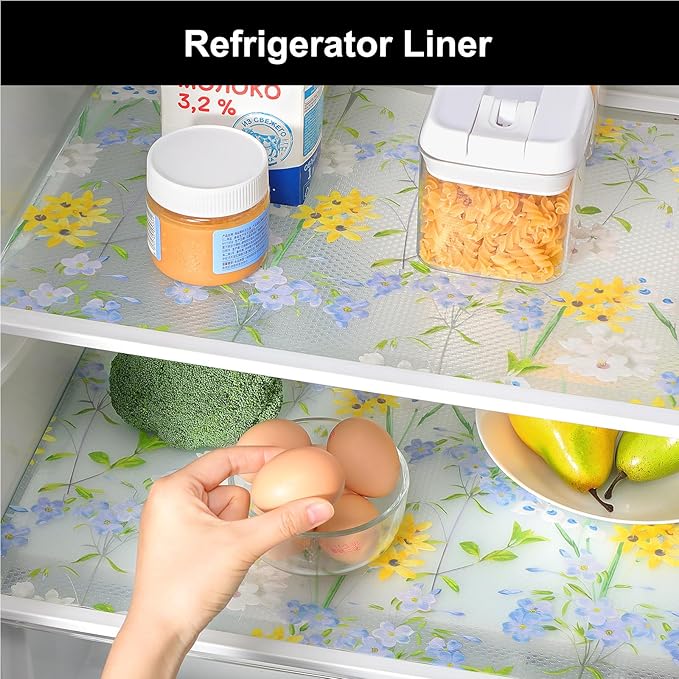 Cooyes Shelf Liner – Premium Non-Adhesive Cabinet & Drawer Liner for Kitchen – Waterproof Shelf Paper with Modern Pattern – Durable EVA Cabinet Mat – Easy to Cut （17.5" W x 197" L）