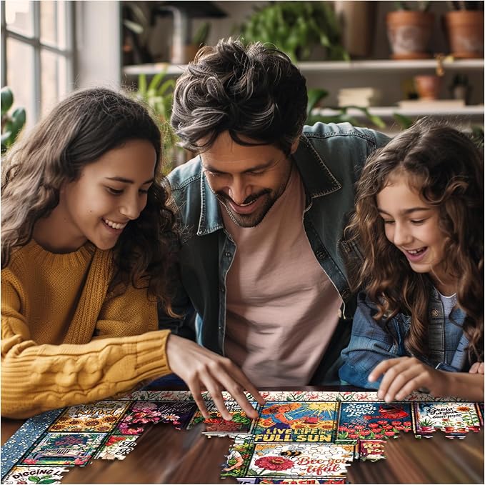 White Mountain 1000 Piece Jigsaw Puzzle Spring Collage Puzzles with Large Pieces Gift for Adults and Family 24"x30" - Wisdom from The Garden