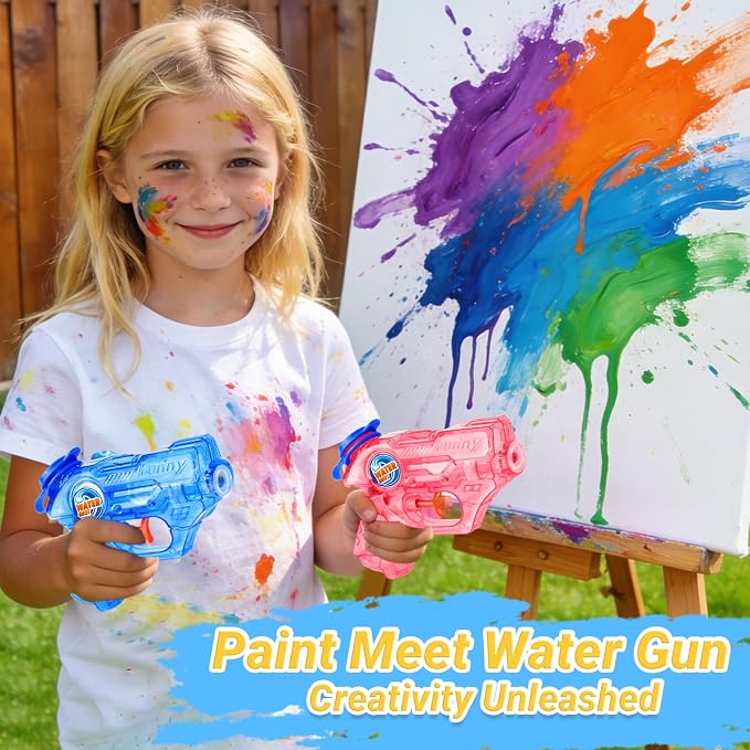 Water Gun for Kids Toddler: 4 Pack Mini Water Guns Squirts Small Soaker Pistol Super Blasters with Trigger for Boys Girls Summer Swimming Pool Beach Water Outdoor Fighting Party Bath Ideas Gift Toys