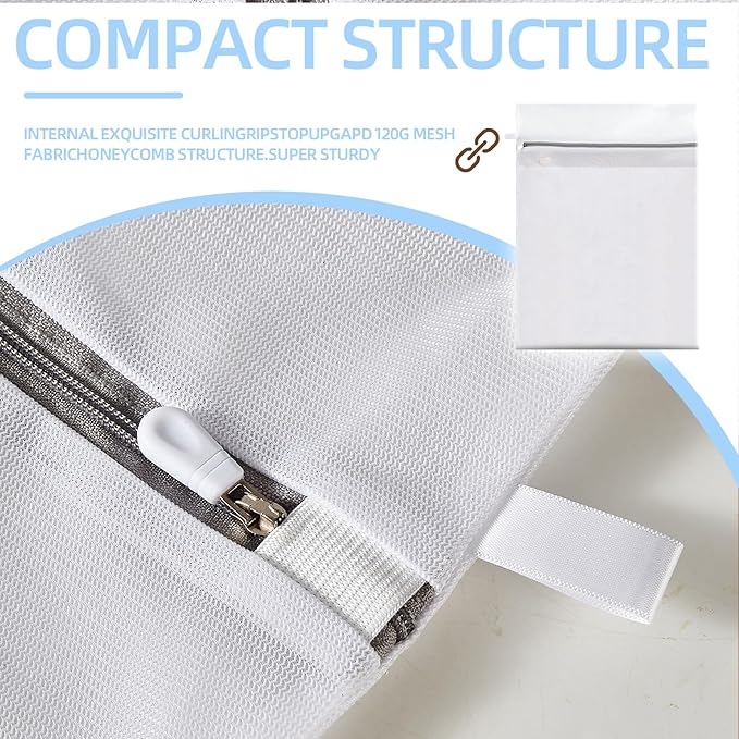 Mesh Laundry Bags, Mesh Wash Bags, Durable Mesh Structure with Strong Zipper, Suitable for Underwear, Delicate Clothes, Pants, Shoes, Socks Washing (Small Fine Mesh, Small 12 * 16inch*4pcs)