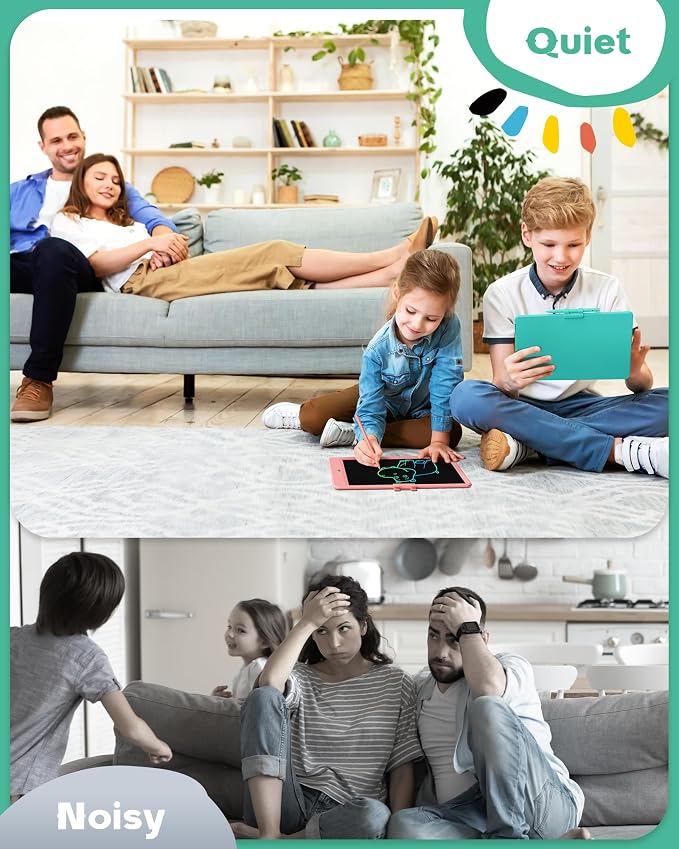 Bravokids 10 Inch LCD Writing Tablet for 3 Year Olds - Electronic Drawing Pad and Doodle Board as Educational Birthday Gifts for Girls and Boys (Green)