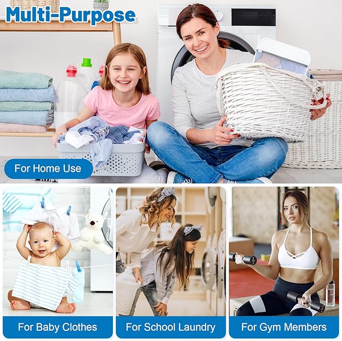 6 PCS Durable Honeycomb Mesh Laundry Bags for Delicates with Zipper, 12 x 16 Inches Reusable Laundry Bag Mesh Wash Bags for Washing Machine for Clothes, Shoes, Socks, Underwear, Bra (M, White)