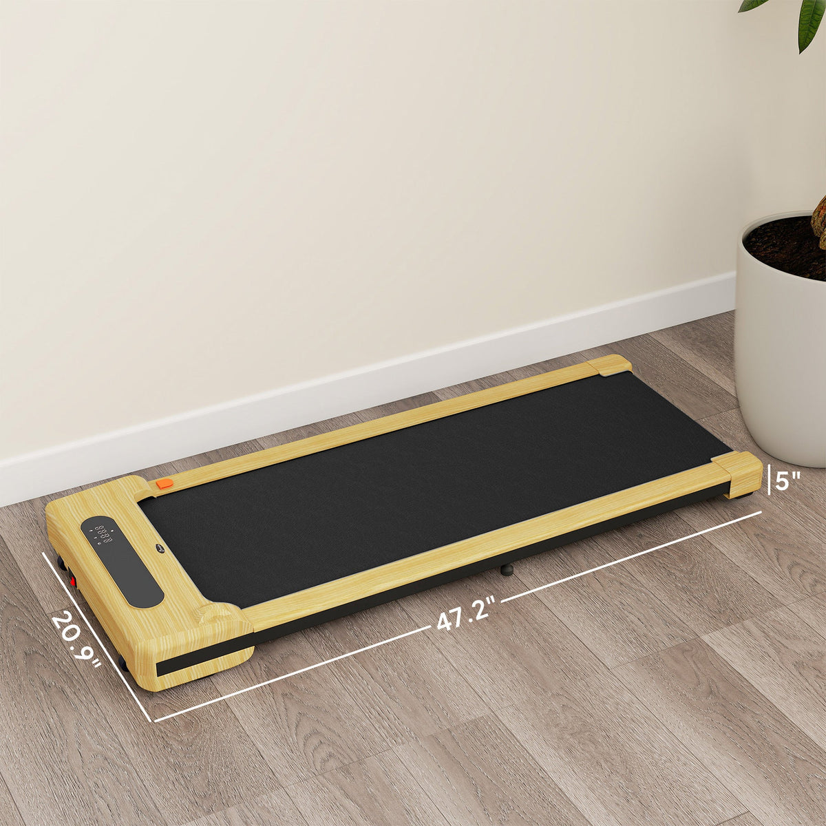 2.5HP Walking Pad, Under Desk Treadmill with Remote Control, Transport Wheels and LED Display for Home Gym Office
