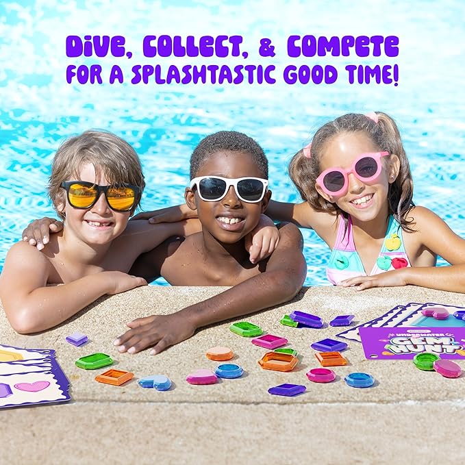 Dan&Darci Pool Gem Hunt Diving Game for Kids - Pools Toys for Kid Ages 6 7 8 9 10 11 12 Year Old - Water Games Swimming Dive Toy - Gifts for Girls, Boy Ages 6-8, 8-12, Summer Fun