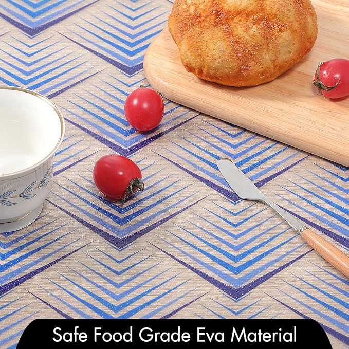 Cooyes Shelf Liner for Kitchen Cabinets – Non-Adhesive Waterproof Drawer Liner – Durable EVA Material Easy-to-Cut Shelf Paper for Refrigerator, Cupboard, Dresser with Modern Pattern