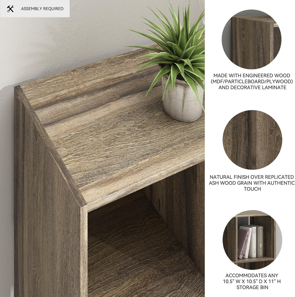 Signature Design by Ashley Shallifer 9 Cube Storage Organizer or Bookcase, Brown
