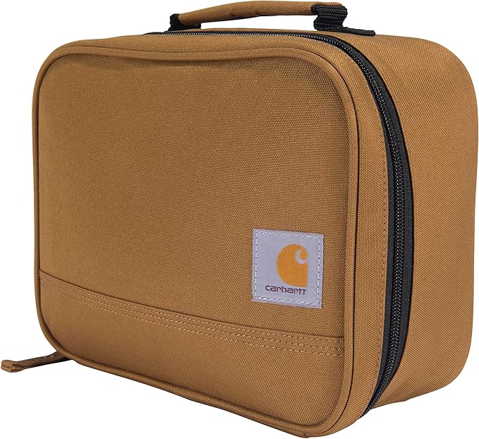 Carhartt Insulated Lunch Cooler For Men and Women, Fully Insulated Lunch Pale for Everyday Use, 4 Can (Brown)