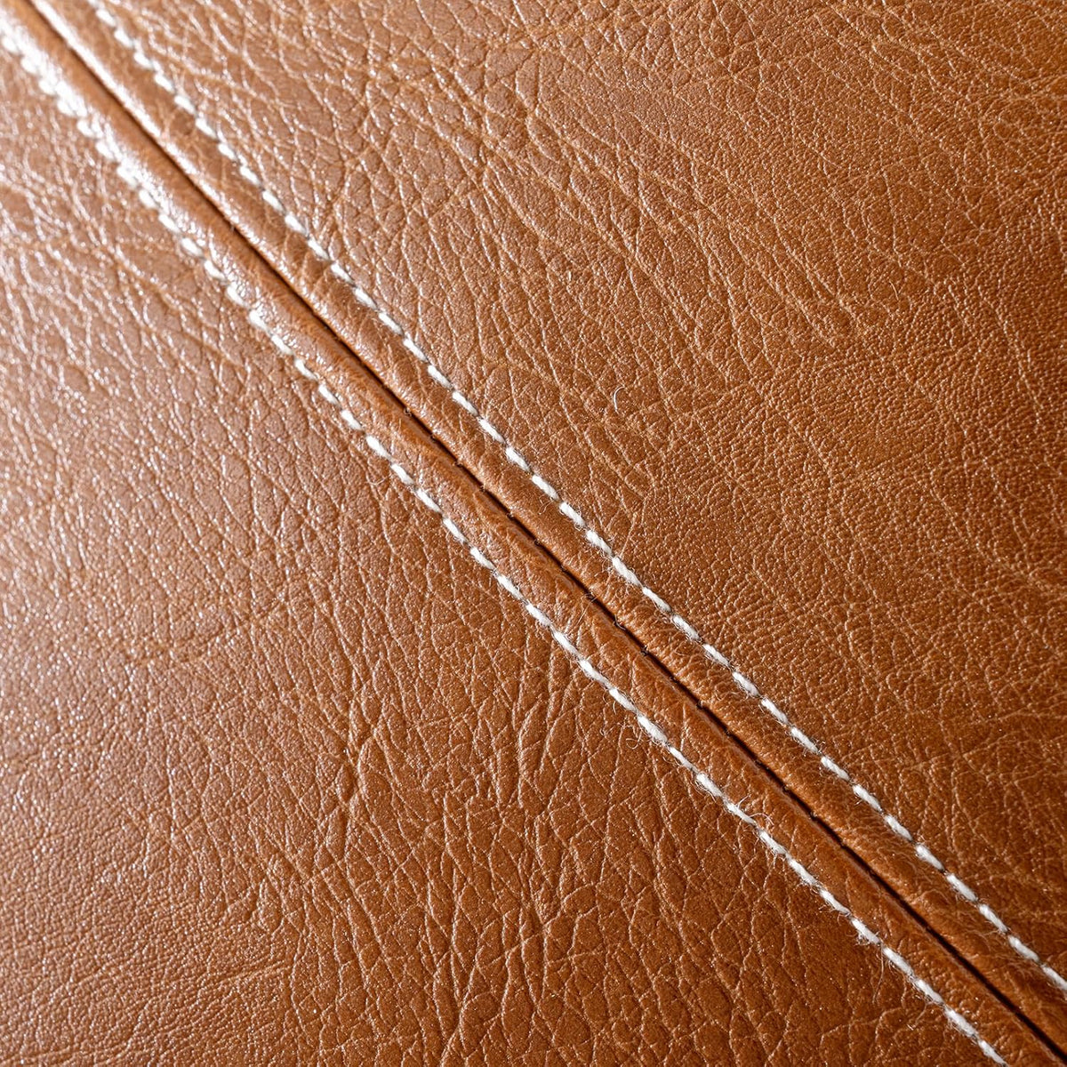 Fancy Homi Brown Boho Long Lumbar Faux Leather Body Decorative Throw Pillow Cover 14x36 Inch for Bedroom Couch Bed Sofa Bench, Hand Stitched Stylish Pillowcase, Rustic Modern Farmhouse Room Decor