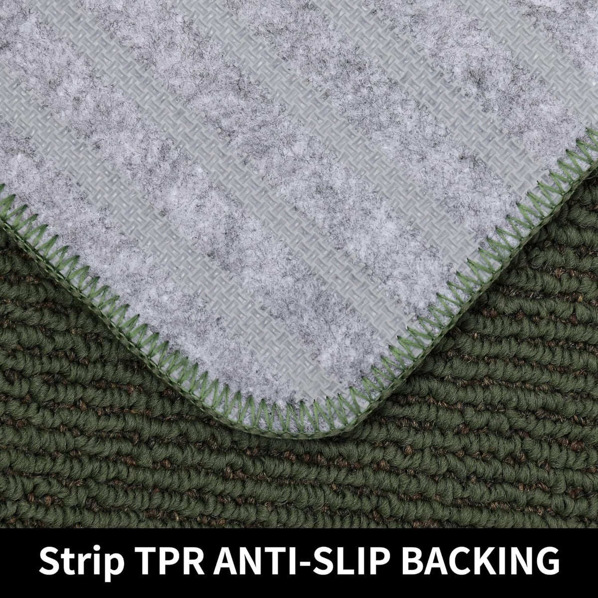 COSY HOMEER 24x35 Inch/24X60 Inch Kitchen Rug Mats Made of 100% Polypropylene Strip TPR Backing 2 Pieces Soft Kitchen Mat Specialized in Anti Slippery and Machine Washable,Green