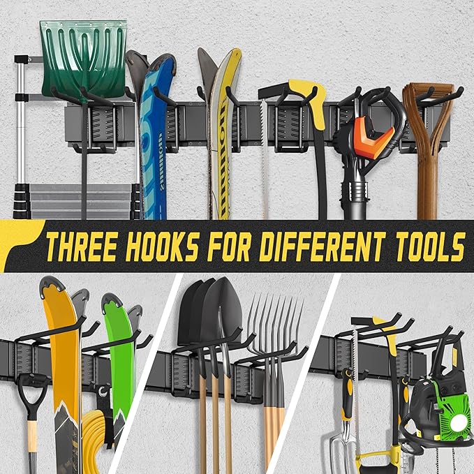 Garage Wall Organizer,21Pack Carries 1200 lbs,Garden Tool Organizer 99in With Large Storage Space,Easy Assembly, Sturdy Design,for Efficient Tool Storage Garage Organization