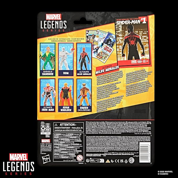 Marvel Legends Series Ultimate Miles Morales, Spider-Man Comics-Inspired Collectible 6-Inch Scale Action Figure with Character-Sized Comic Accessory